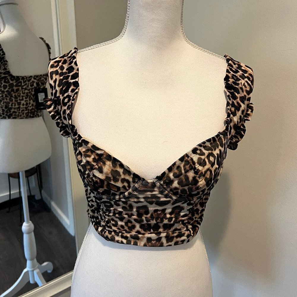 NWT Fashion Nova Been There Done That Leopard Top, Size Small - Picture 3 of 13